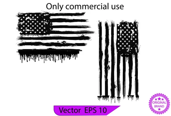 American Flag Dripping Paint Design Elementami Splash Kapiące Ilustracja Projektu — Wektor stockowy