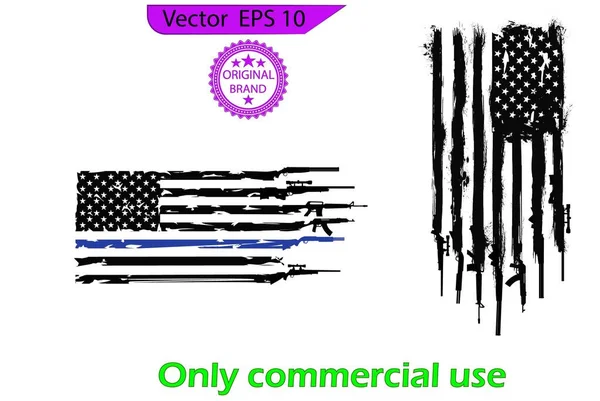 Bandiera Usa Bandiera Americana Con Elementi Fuoco Bandiera Americana Patriota — Vettoriale Stock