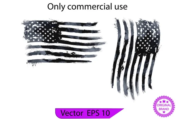 Bandiera Usa Bandiera Acquerello Bandiera Americana Difficoltà Bandiere Usa Eps — Vettoriale Stock