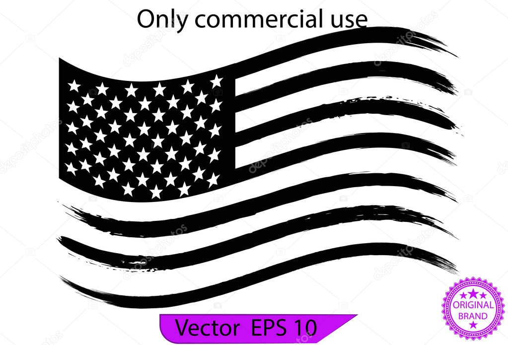 USA Flag SVG. Distressed American waving flag with splash elements, patriot, military flag Distressed American flags set, eps10, transparent background, high resolution, Only commercial use