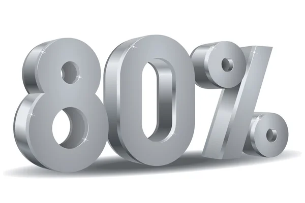 Percentage vector, 80 — Stock Vector