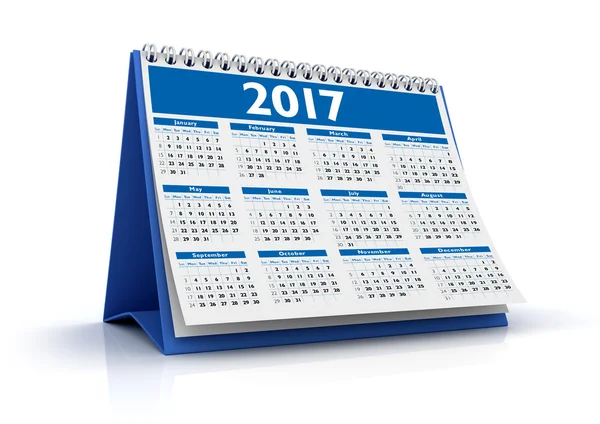 Stationär Kalender 2017 Isolerade — Stockfoto