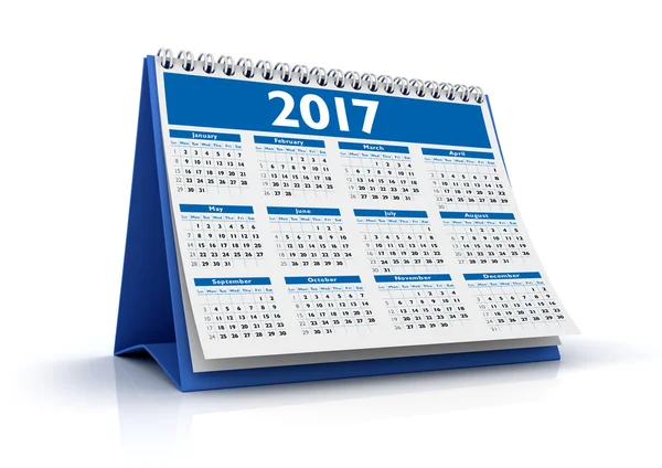 Calendário Desktop 2017 Isolado — Fotografia de Stock