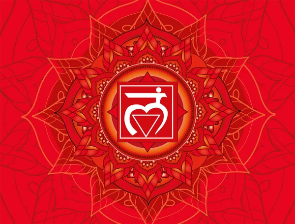 Muladhara Chakra Illustratie Vector Patroon Textuur Achtergrond — Stockvector