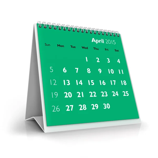 Abril 2015 calendário — Fotografia de Stock