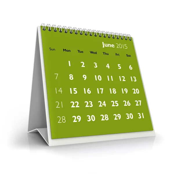 Czerwca 2015 r. kalendarz — Zdjęcie stockowe