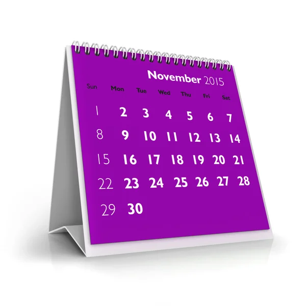 Kalendarz listopad 2015 — Zdjęcie stockowe