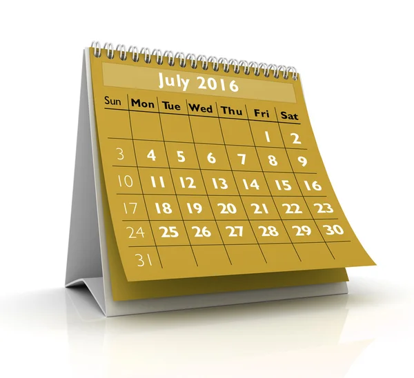 July 2016 Calendar — Stock Photo, Image