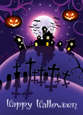 Halloween night poster clipart