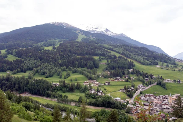 Uitzicht Bormio Vanuit Bergen Italië — Stockfoto