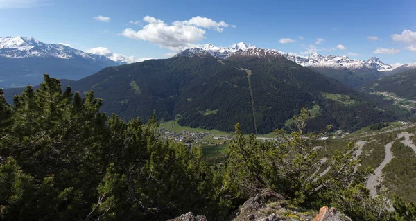 Utsikt Över Bormio Från Berget Italien — Stockfoto