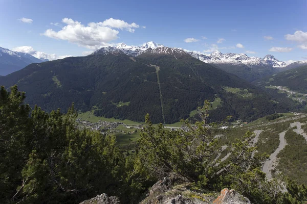 Una Vista Bormio Desde Montaña Italia — Foto de Stock