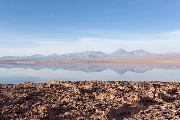 智利夏克萨盐滩日落美景 — 图库照片