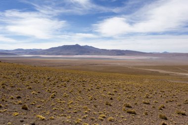 Bolivya 'daki yüksek dağın manzarası