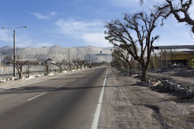 Chuquicamata, Şili - 14 Ağustos 2019: Chuquicamata bakır madeninin girişi