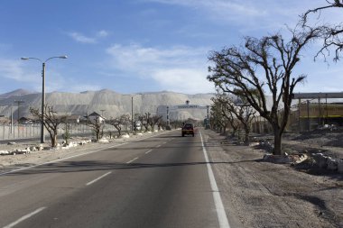 Chuquicamata, Şili - 14 Ağustos 2019: Chuquicamata bakır madeninin girişi