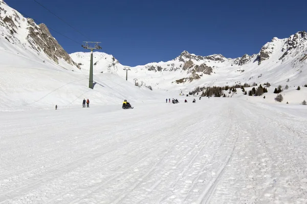 Tonale Italien Februar 2021 Skipisten Während Covid Für Spaziergänge Und — Stockfoto