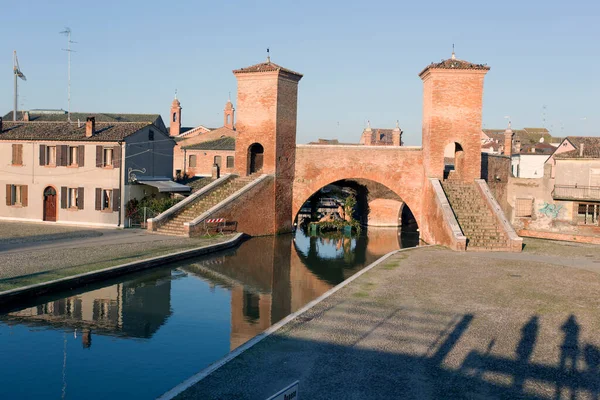 Comacchio Italie Décembre 2019 Vue Sur Trepponti Vieux Pont Comacchio — Photo
