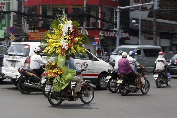 Chaotyczny ruch w Sajgonie, Wietnam — Zdjęcie stockowe
