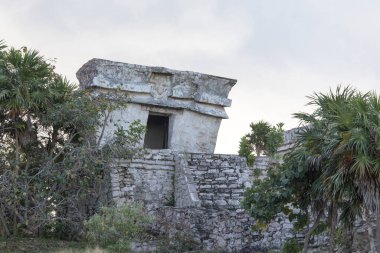 Tulum, Meksika - 3 Ocak 2023: Meksika 'daki Tulum harabelerinin manzarası