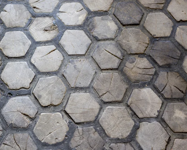 Hexagon wood texture — Stock Photo, Image