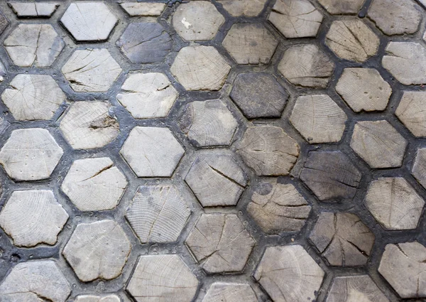 Hexagon wood texture — Stock Photo, Image