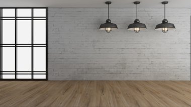 Endüstriyel iç aydınlatma 3d işleme görüntü