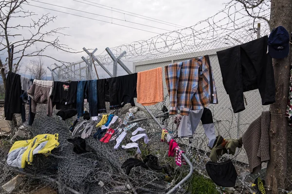 Flüchtlingslager in Griechenland Stockbild