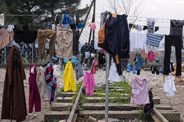 Acampamento de refugiados na Grécia — Fotografia de Stock