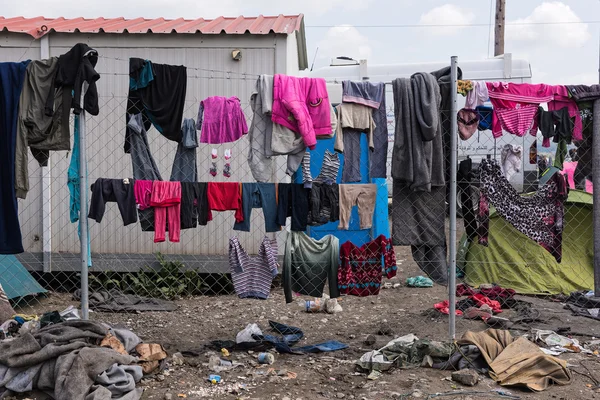 Acampamento de refugiados na Grécia — Fotografia de Stock