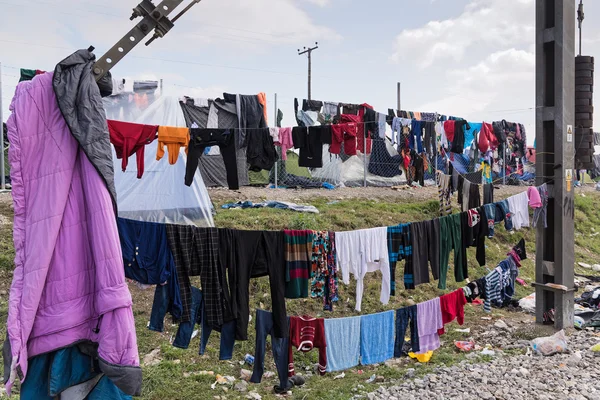 Acampamento de refugiados na Grécia — Fotografia de Stock