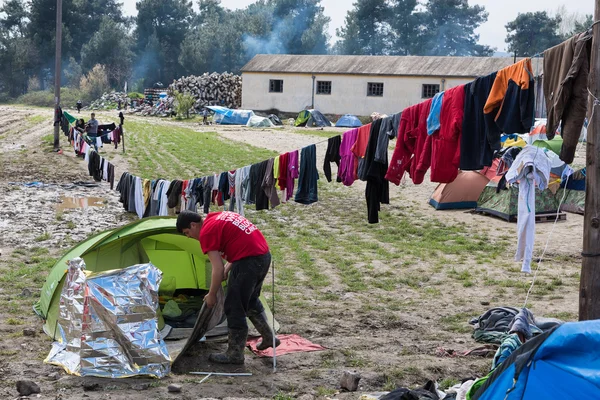 Campo de refugiados na Grécia — Fotografia de Stock