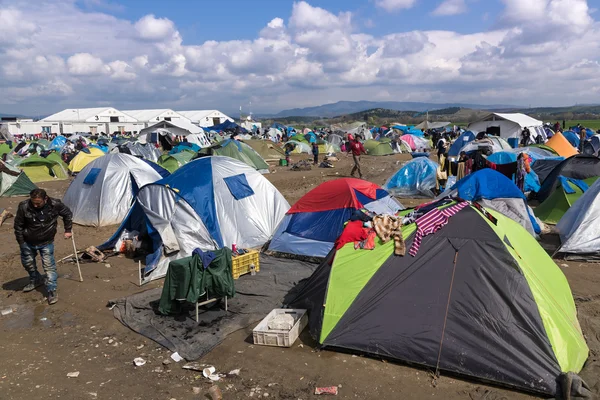 Yunanistan'da mülteci kampı — Stok fotoğraf