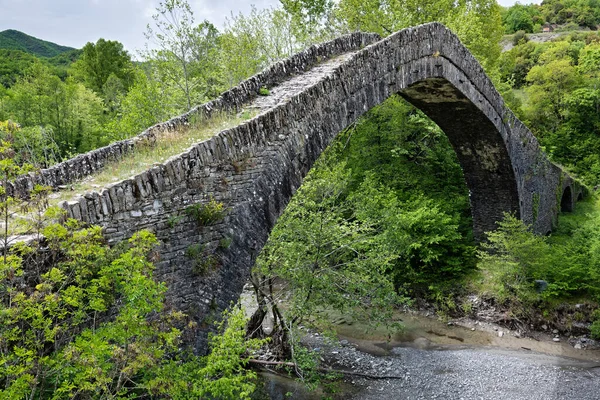 Pohled Tradiční Kamenný Most Tsipiani Epiru Greec — Stock fotografie