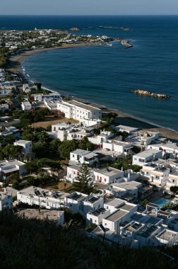 Skyros kasabasının bir kısmının ya da Yunanistan 'ın Skyros adasının başkenti Chora' nın yukarıdan görünüşü