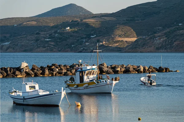 Bateaux Pêche Traditionnels Bois Dans Petit Port Île Skyros Grèce — Photo