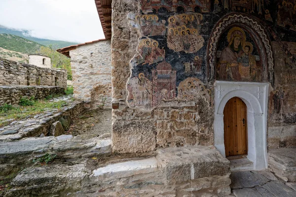 Vedere Bisericii Istorice Fecioarei Maria Lângă Muntele Olimp Satul Pythio — Fotografie, imagine de stoc