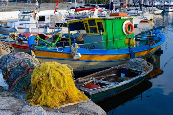 Традиционные Рыболовные Лодки Гавани Салоник Греция — стоковое фото