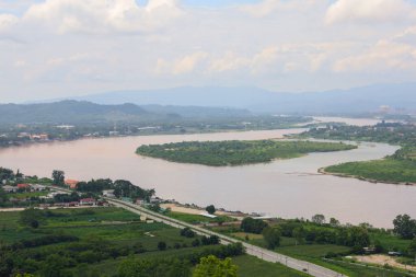 Mekong Nehri 'nin manzarası Tayland' da güzel bir doğa nehridir.