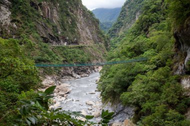 Hualien, Tayvan 'daki Taroko Ulusal Parkı' ndaki doğa manzarası.