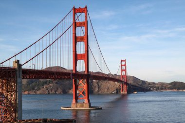 Golden Gate Köprüsü 'nün ünlü manzarası. San Francisco, California, ABD