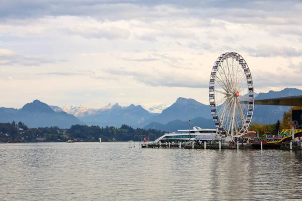 Lucerna Suiza Octubre 2019 Vista Del Paisaje Rueda Lucerna Hito — Foto de Stock