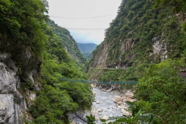 Hualien, Tayvan 'daki Taroko Ulusal Parkı' ndaki doğa manzarası.