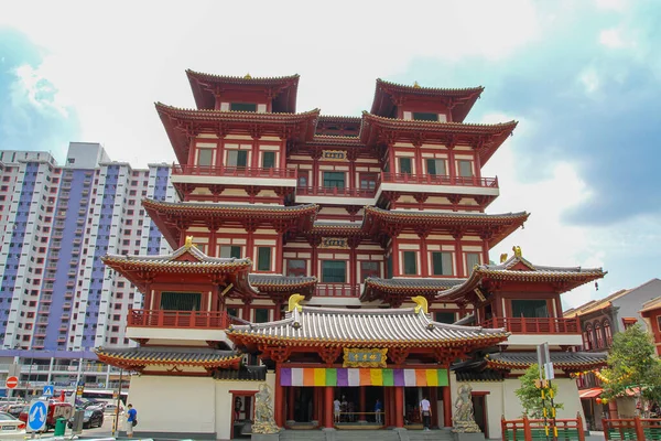 Ciudad Singapur Singapur Abril 2016 Frente Templo Reliquia Buda Singapur —  Fotos de Stock