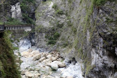 Hualien, Tayvan 'daki Taroko Ulusal Parkı' ndaki güzel doğa manzarası..