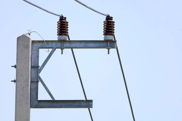 Elektrische Paal Elektrische Lijn — Stockfoto