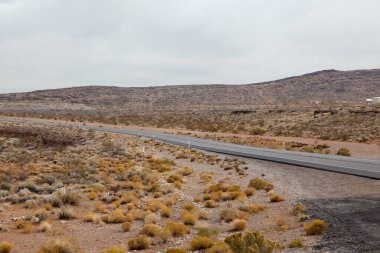 Nevada, Abd'de Foggy gün Red Rock Canyon Milli Parkı görünümü.