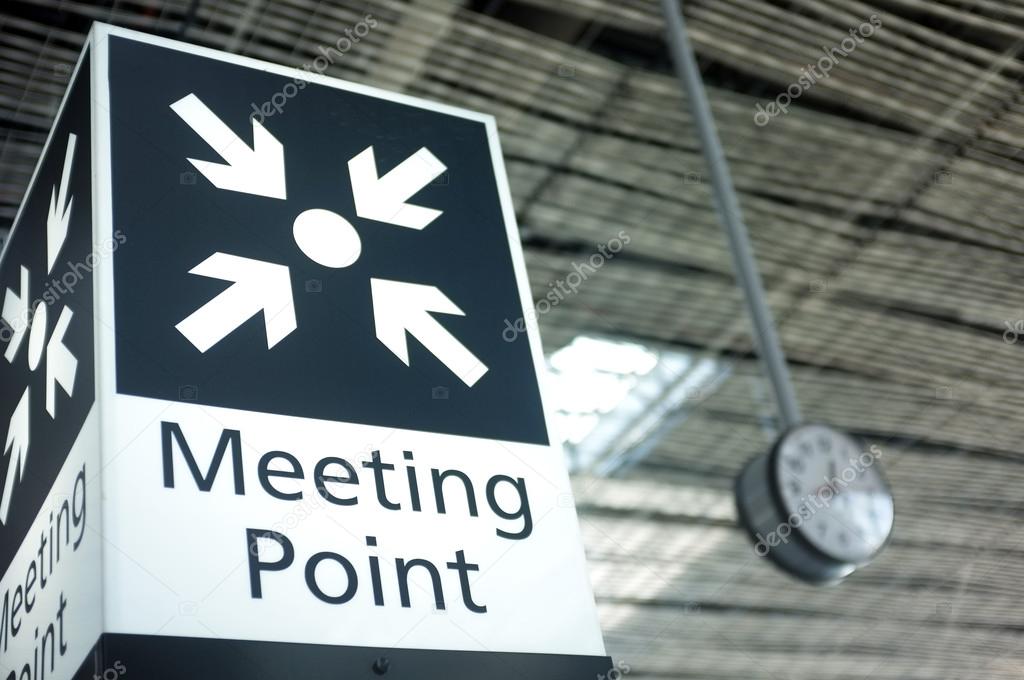 Meeting point sign at the airport