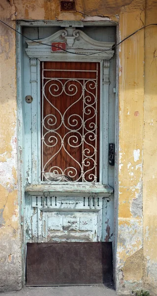 ROM-régi fa ajtó — Stock Fotó
