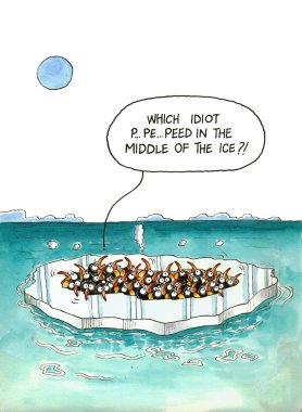Penguenler için erimiş buz düştü